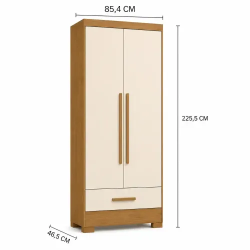 2-Door 1 Drawer Wardrobe - Image 3