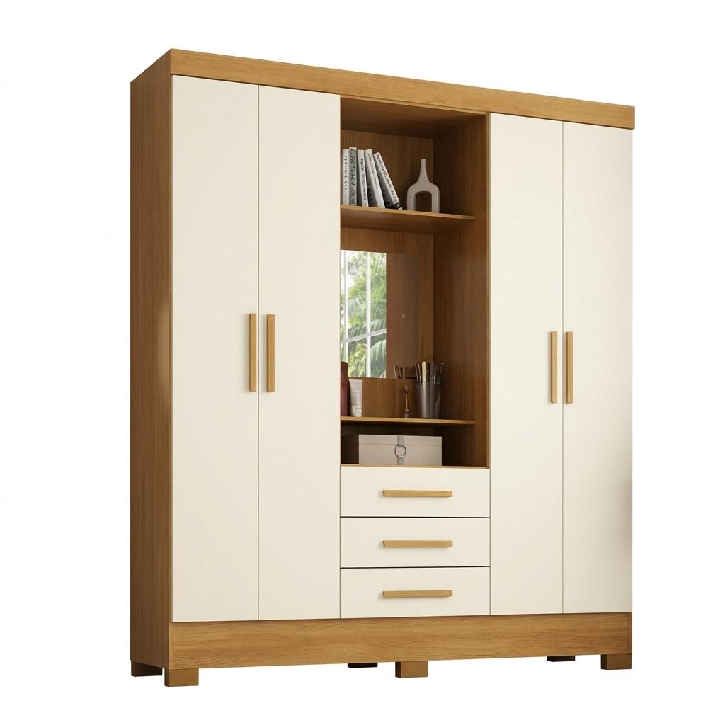 4-Door 3 Drawer Wardrobe - Image 2