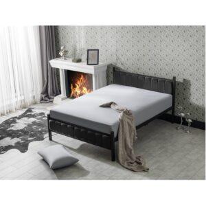K4 Metal Bed King Size w/Fabric Headboard & Footboard